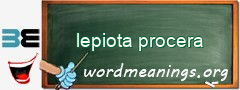 WordMeaning blackboard for lepiota procera